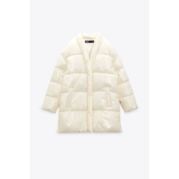 Zara Oversized Button Down Puffer Coat - Picture 8 of 12